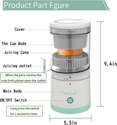 Stainless Steel Electric Citrus Fruit Juicer Squeezer - Image 3