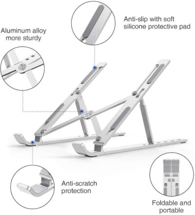 Adjustable Ventilated Aluminum Laptop & Tablet Stand - Image 5