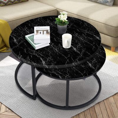 Marble waterproof PVC self adhesive wallpaper Black - Image 2