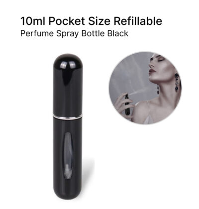 10ml Pocket Size Refillable Perfume Spray Bottle Black