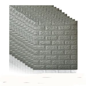 3d Self Adhesive Pe foam wallpaper – grey – 10