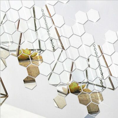 12pcs 3d Mirror Hexagon Adhesive Wall Stickers - Image 6