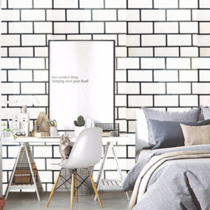 Plaid Waterproof PVC self adhesive wallpaper