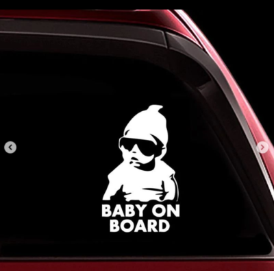 Baby on Board Car Caution Adhesive Sticker - Image 3
