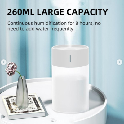 260ml USB Humidifier White Plus Free 10ml Essential Oil - Image 5