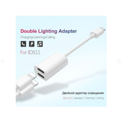 2 In 1 Dual Lightening Charging & Audio Adapter For Iphone - Image 3