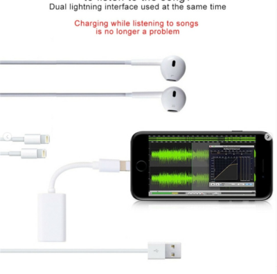 2 In 1 Dual Lightening Charging & Audio Adapter For Iphone - Image 7