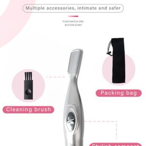 Painless Electric Hair Eyebrow Trimmer With Brush and Pouch