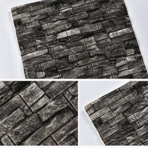 3d Self Adhesive Pe foam wallpaper – Stone Black