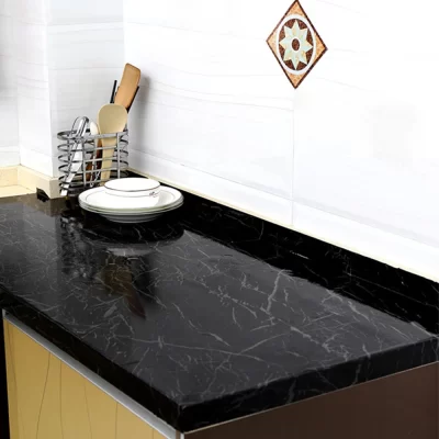 Marble waterproof PVC self adhesive wallpaper Black - Image 10