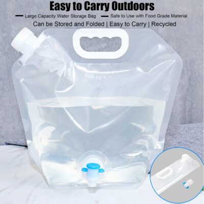 10L Transparent Collapsible Camping Water Bag - Image 2