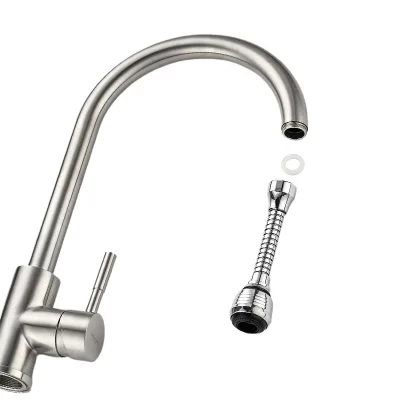 360 Adjustable Stainless Water Bubbler Faucet Silver - Image 3