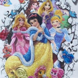 6D Kids Decorative Cartoon Wall Sticker – Disney Princess