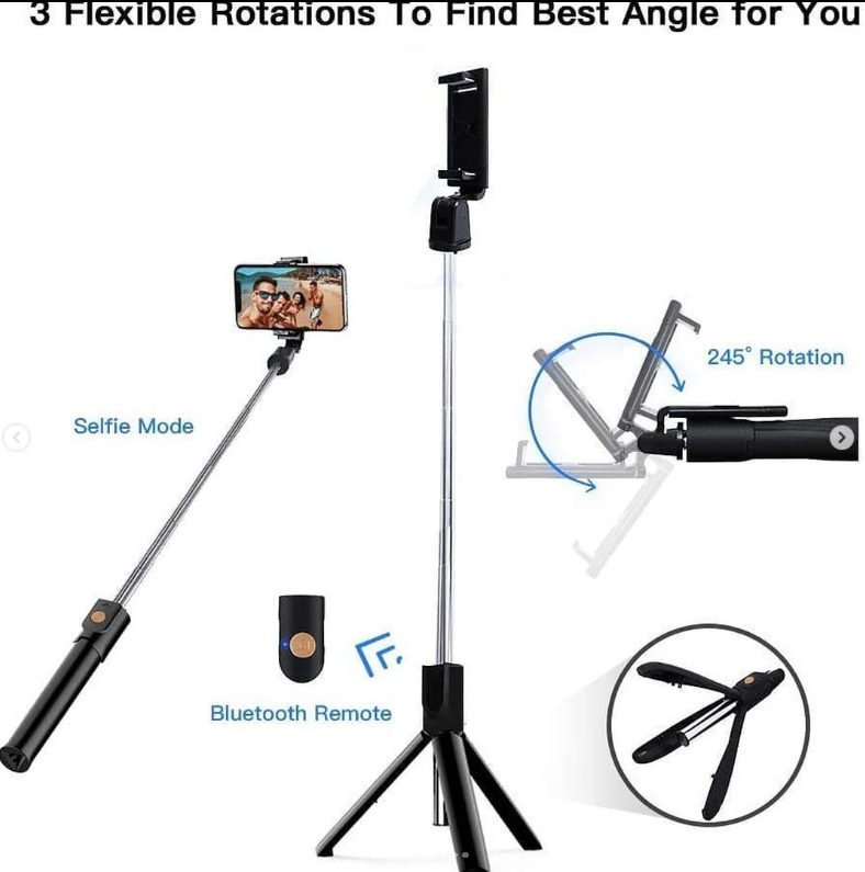 Extendable And Foldable Bluetooth Remote Selfie Stick - Image 7