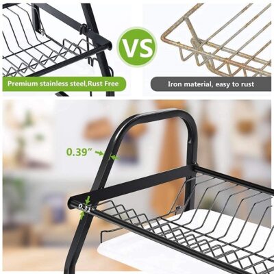 3 Tier Kitchen Dish Drainer Rack - Image 8