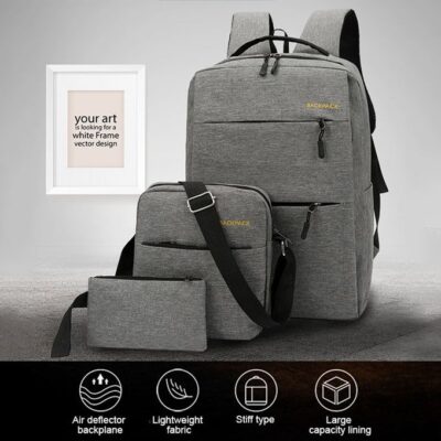 3pcs Set Waterproof Laptop Backpack - Image 8