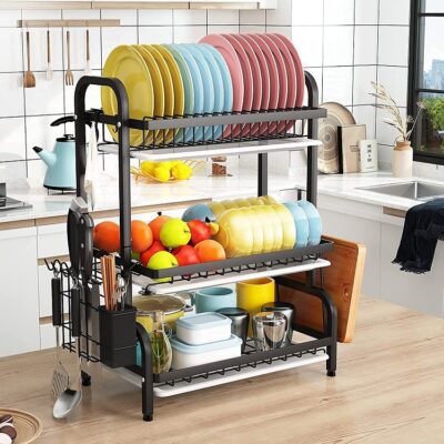 3 Tier Kitchen Dish Drainer Rack - Image 10