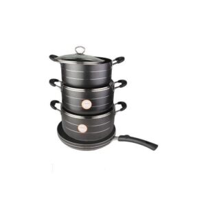 8pcs Home Touch Coated Cookware Set with Lid