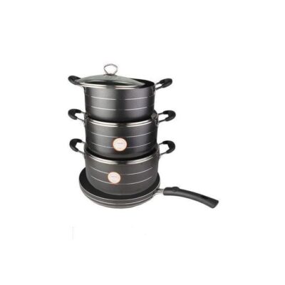 8pcs Home Touch Coated Cookware Set with Lid - Image 2