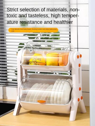 Household Storage And Draining Rack With Cover - Image 2