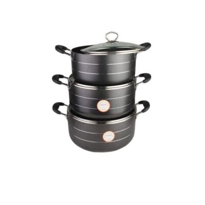 8pcs Home Touch Coated Cookware Set with Lid - Image 4