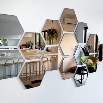 9pcs Hexagon Mirror Wall Décor