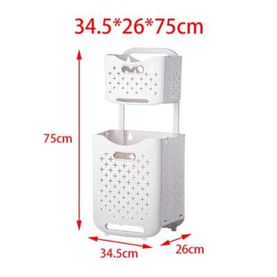 Luxury 2 Layers Large Plastic Laundry Basket - Image 3