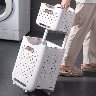 Luxury 2 Layers Large Plastic Laundry Basket - Image 7