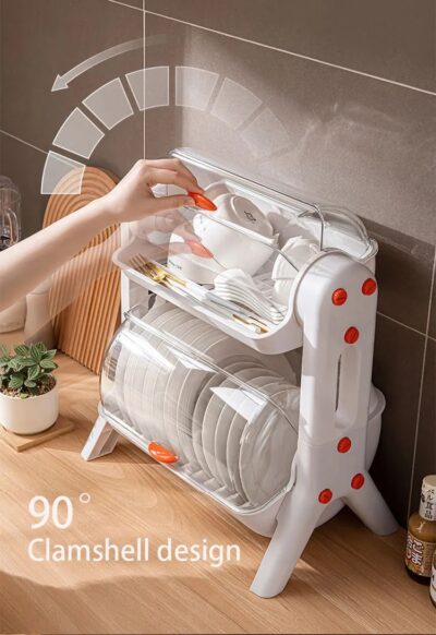 Household Storage And Draining Rack With Cover - Image 11