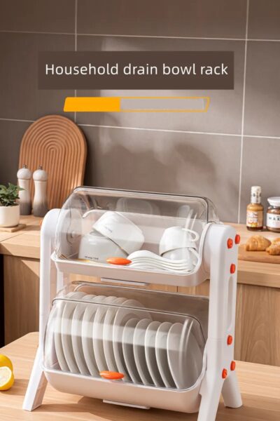 Household Storage And Draining Rack With Cover - Image 3