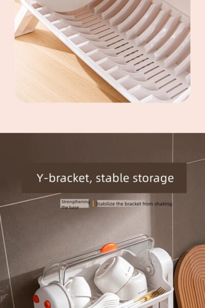 Household Storage And Draining Rack With Cover - Image 5