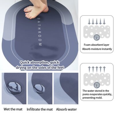 3pcs Anti-slip Absorbent Toilet Mat - Image 9