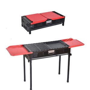 Portable, Foldable And Adjustable Barbecue Grill