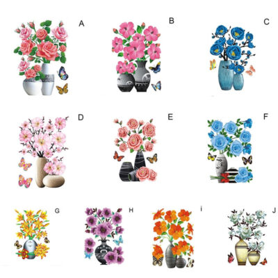 3D Waterproof Flower Vase Indoor Stickers