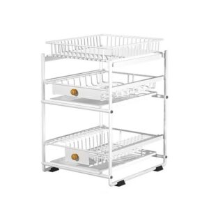 2 Tier Pull-Out Kitchen Dish Rack