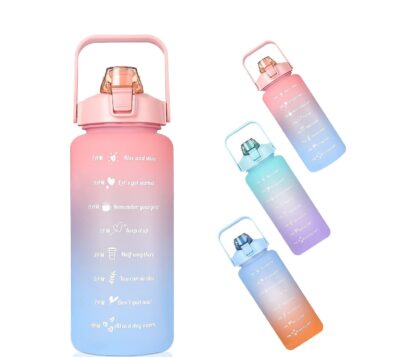 2pcs Large And Mini Water Bottle with Straw And Lid