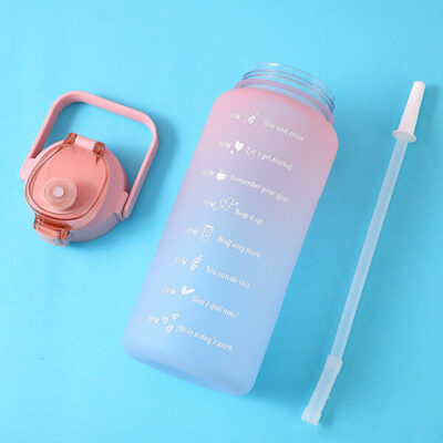 2pcs Large And Mini Water Bottle with Straw And Lid - Image 9