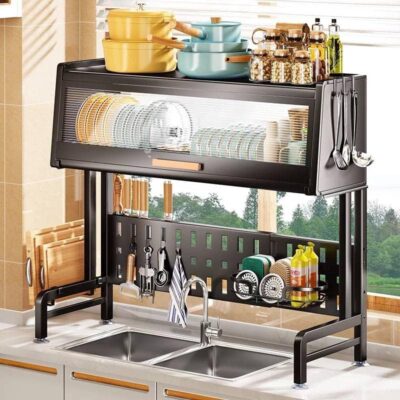 2 Tier Metal Kitchen Dish Rack - Image 9