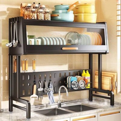 2 Tier Metal Kitchen Dish Rack - Image 11