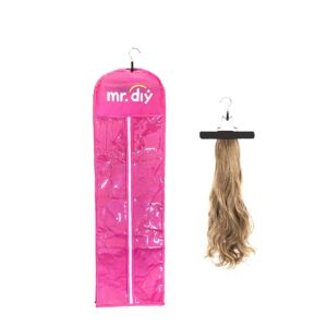 40″x12″ Luxury Wig Storage Bag With Hanger pink