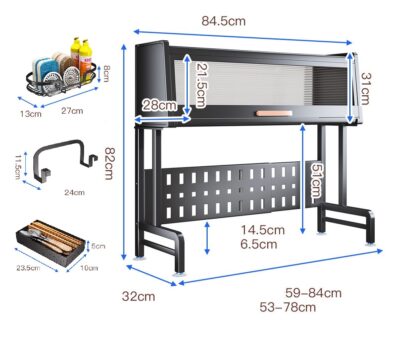 2 Tier Metal Kitchen Dish Rack - Image 2