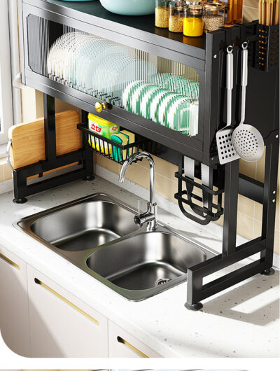 2 Tier Metal Kitchen Dish Rack - Image 12