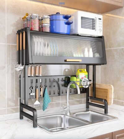 2 Tier Metal Kitchen Dish Rack - Image 4