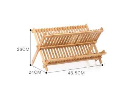 2 Tier Wooden Sink Dish Rack - Image 4