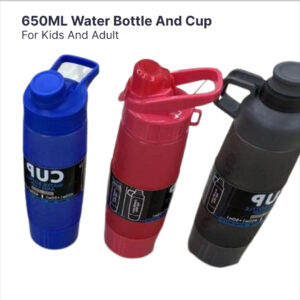 Water Bottle And Cup – 650ml