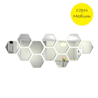 12pcs Hexagon Medium Mirror Wall Decor - Image 3