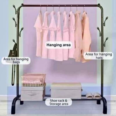 Single Rails Clothing Rack With Storage Base - Image 11