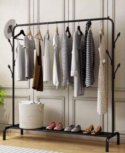 Single Rails Clothing Rack With Storage Base - Image 2