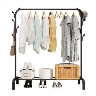 Single Rails Clothing Rack With Storage Base - Image 4