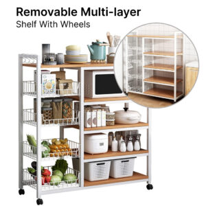 Removable Multilayer Shelf With Wheels